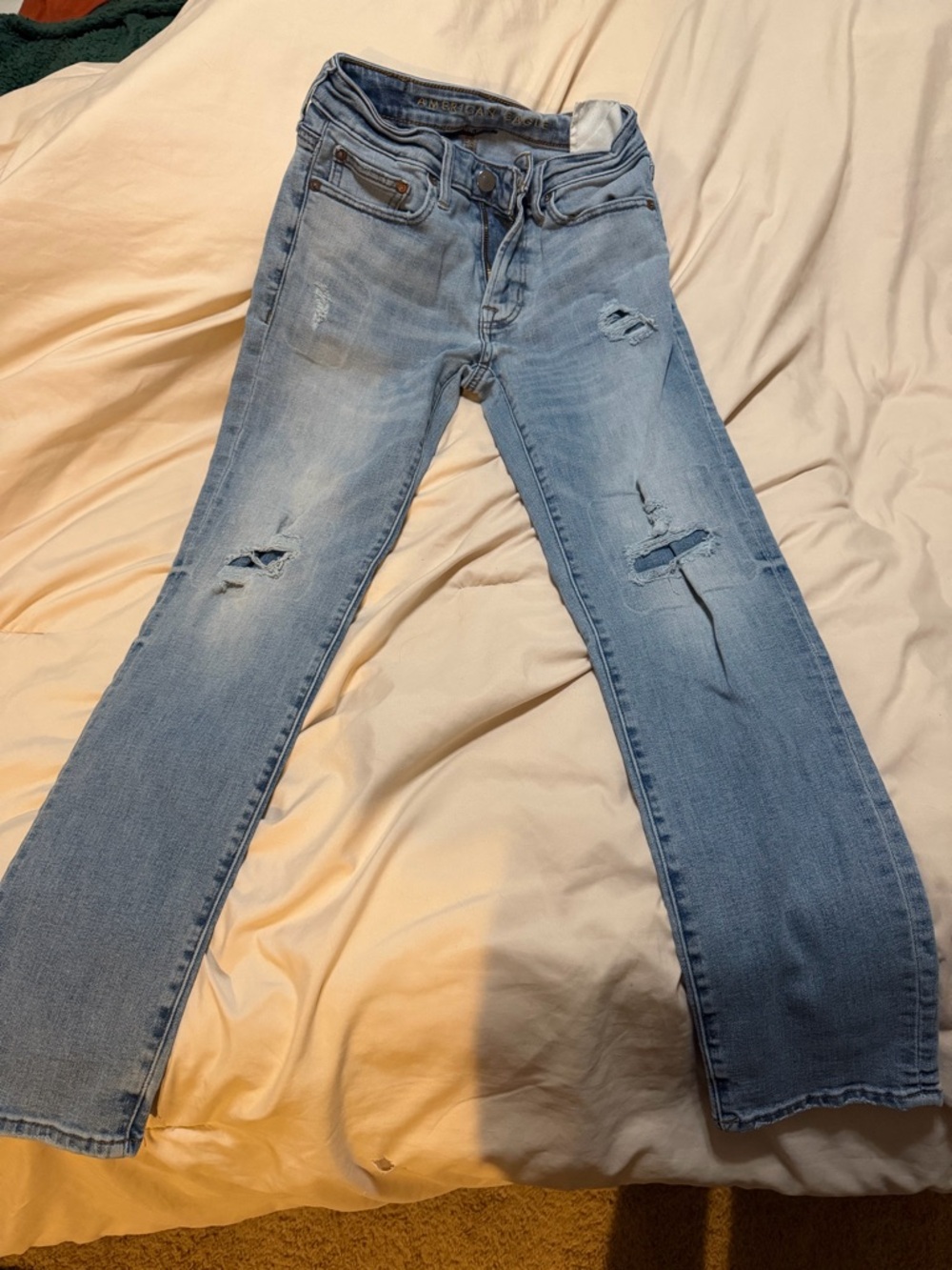 American Eagle Outfitters Light Blue Straight Leg Jeans